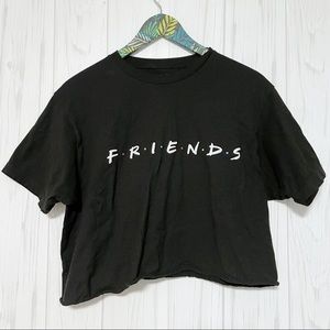 FRIENDS Cropped Black Tee Size Large